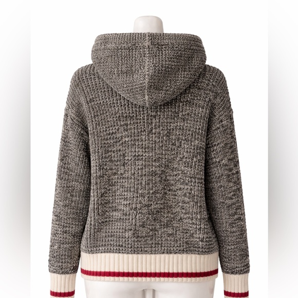 Roots Black and Cream Knit Hoodie - Picture 2 of 10